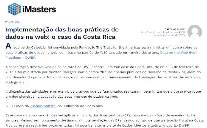 Folha de rosto do artigo