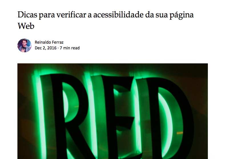 Folha de rosto do artigo